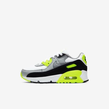 Nike Air Max 90 - Fiatalabb Gyerek Air Max Trainers - Fehér/Világos Szürke/Szürke